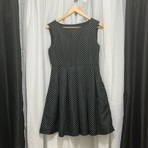 Zara Polkadot Pleated Skirt Sleeveless Dress with Pockets a159